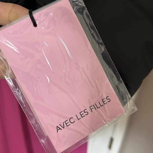 NWT Avec Les Filles Black Puffer w/Faux Shearling Lined Hood Jacket Women’s Med - Picture 11 of 12